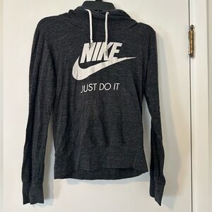 Medium Nike lightweight hoodie. Dark gray/black